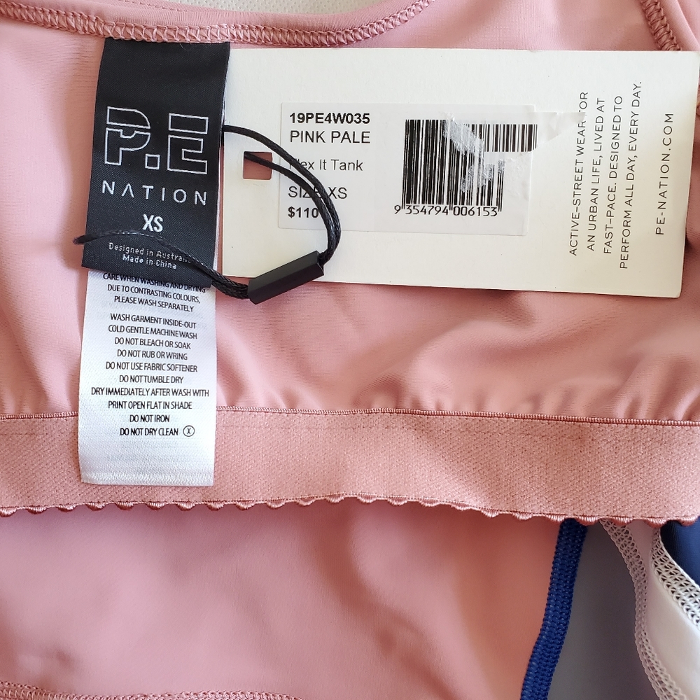 New P.E Nation Flex It Pink Pale Sports Bra Tank Top NWT Size XS - Picture 12 of 15